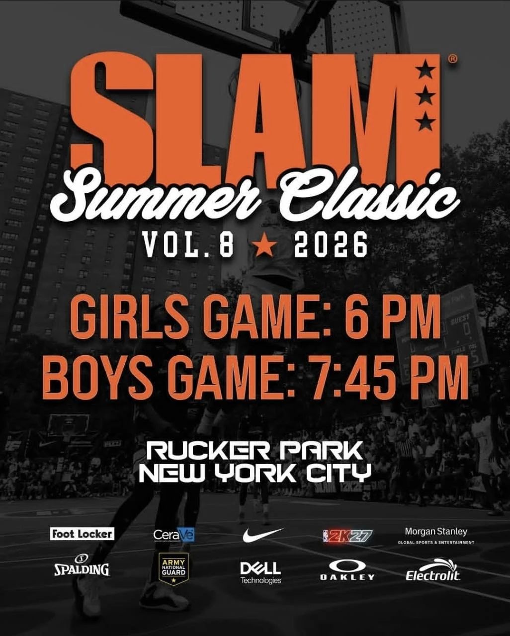 SLAM Summer Classic Vol. 8 at Rucker Park: girls game at 6 PM and boys game at 7:45 PM